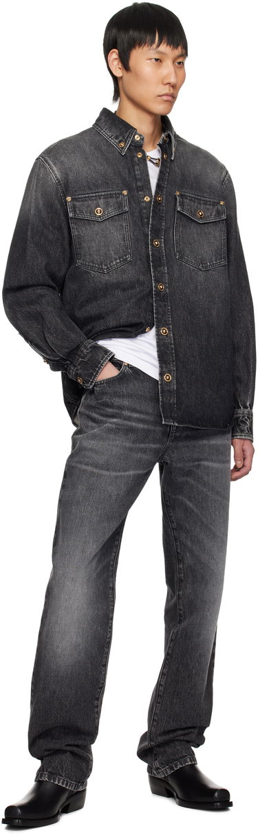 Srajce Versace Versace Stonewashed Denim Overshirt Črna | 1013887_1A13718, 3