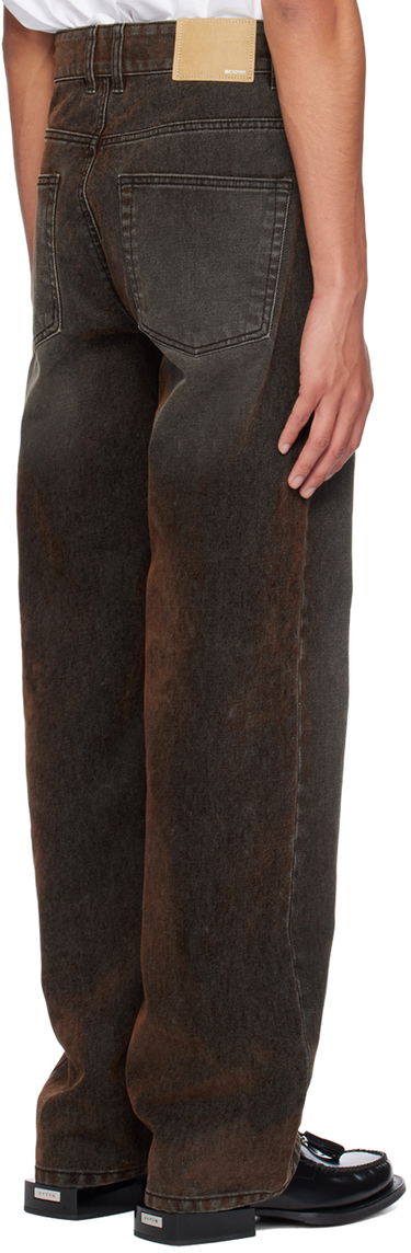 Kavbojke We11done We11done Flocked Jeans Rjava | WD-DP2-24-318-M-BK, 2
