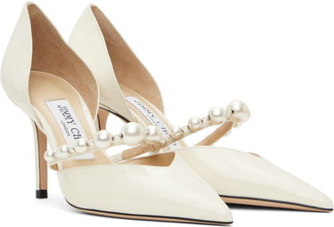 Superge in čevlji Jimmy Choo Jimmy Choo Aurelie 85 Pearl Strap Heels Bela | AURELIE 85, 3