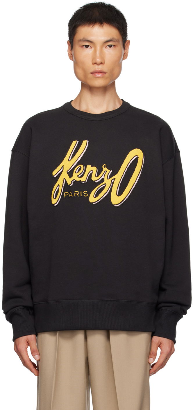 Pulover KENZO Paris Archive Logo Črna | FD65SW0884MB, 0