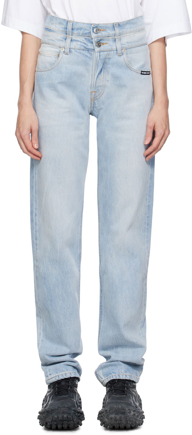 Kavbojke VETEMENTS VTMNTS Double Waist Jeans Modra | VL18PA450L