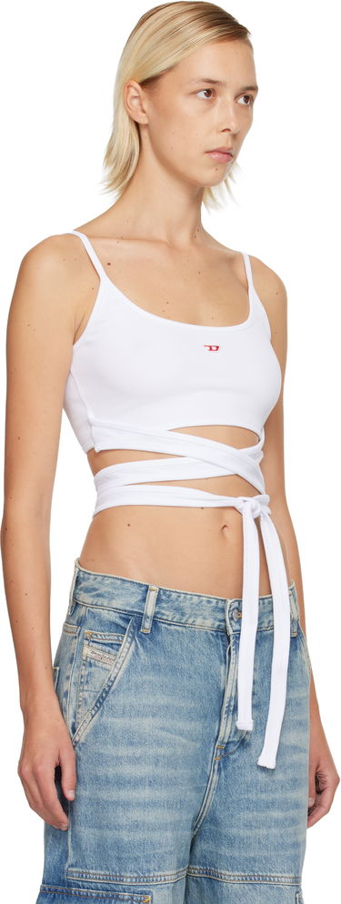 Majica brez rokavov Diesel Ribbed Knit Cut-Out Wrap-Around T-Leya-Tail Tank Top Bela | A18356 0EJAI, 1