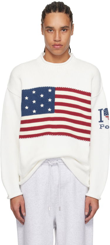 Pleteni pulover Polo by Ralph Lauren Ralph Lauren I Heart Polo Flag Sweater Bela | 710962906001, 0