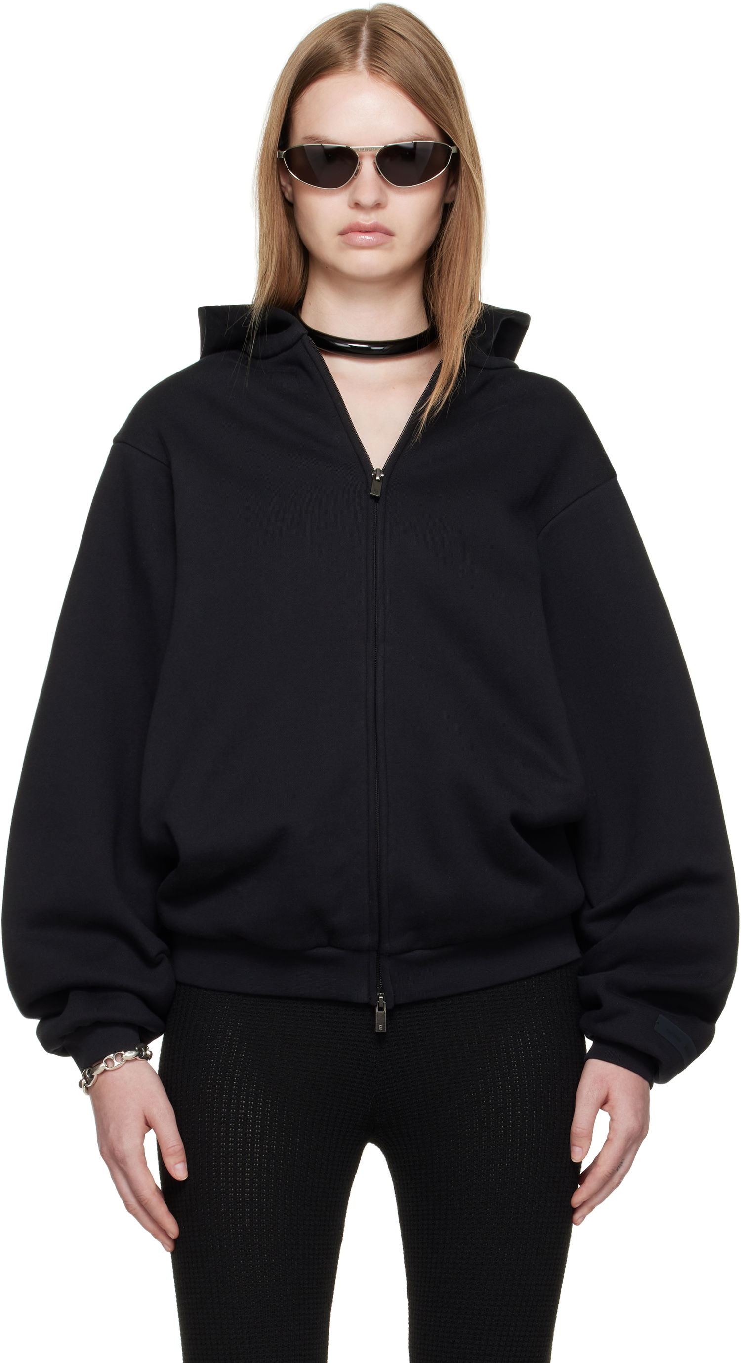 Pulover Fear of God Fear of God ESSENTIALS 90s Fleece Zip-Up Hoodie Črna | 192SP257440FW, 0
