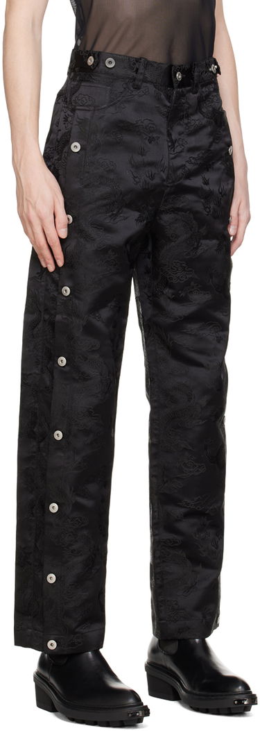 Hlače Feng Chen Wang Feng Chen Wang Dragon Jacquard Trousers Črna | FUS17TR12, 1