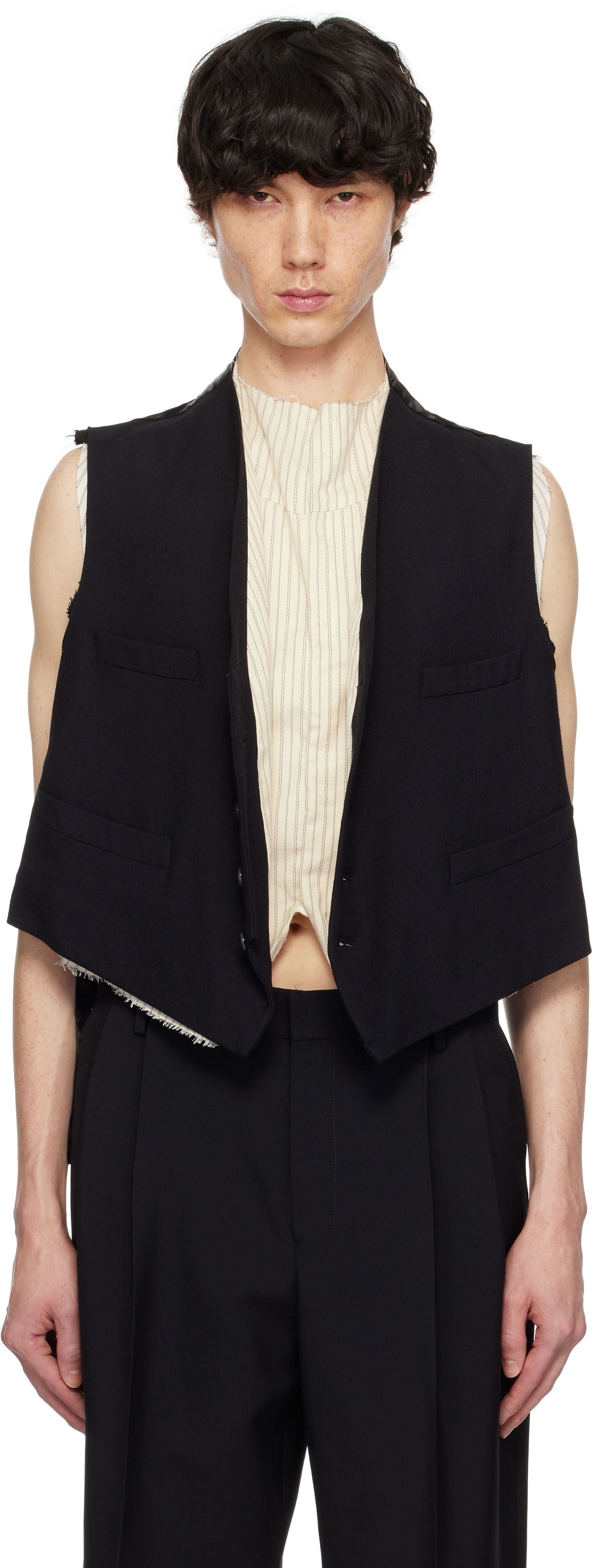 Telovnik Maison Margiela Maison Margiela Raw Edge Waistcoat Črna | S50FB0110 S53915, 0