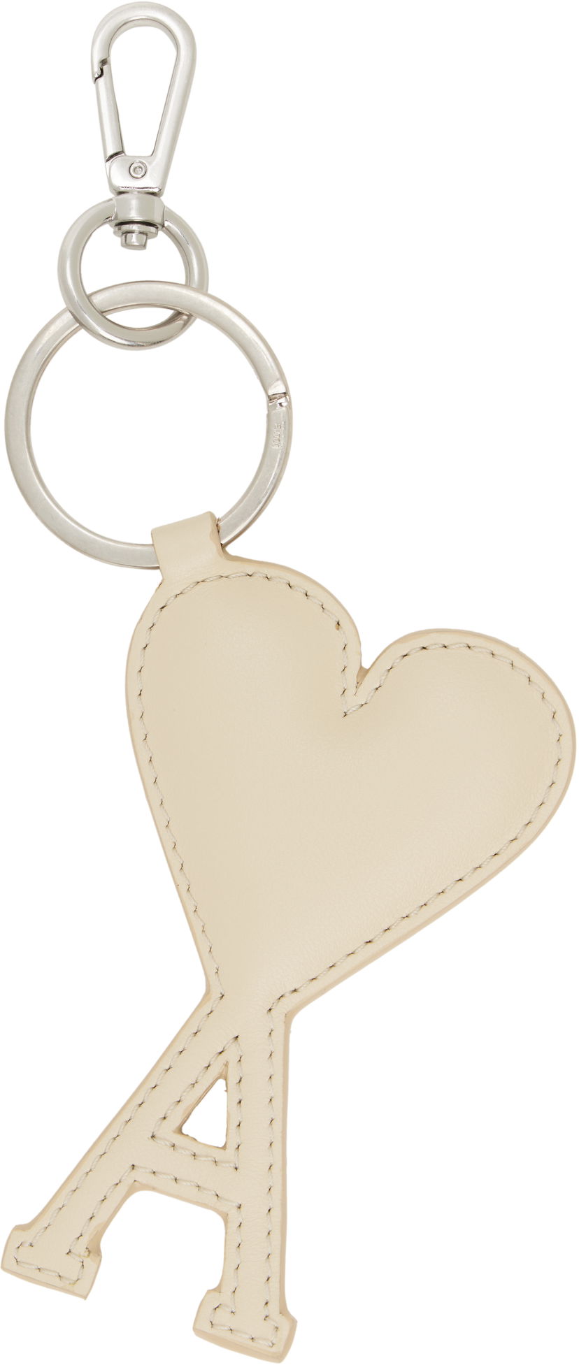 Obeski za ključe AMI AMI de Coeur Leather Keychain Bež | UKR915.853