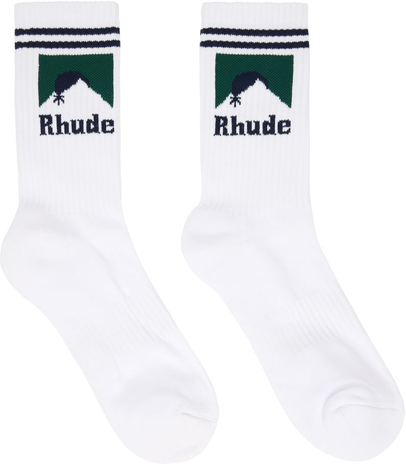 Nogavice Rhude Rhude Moonlight Socks Bela | RHPS25SO04117
