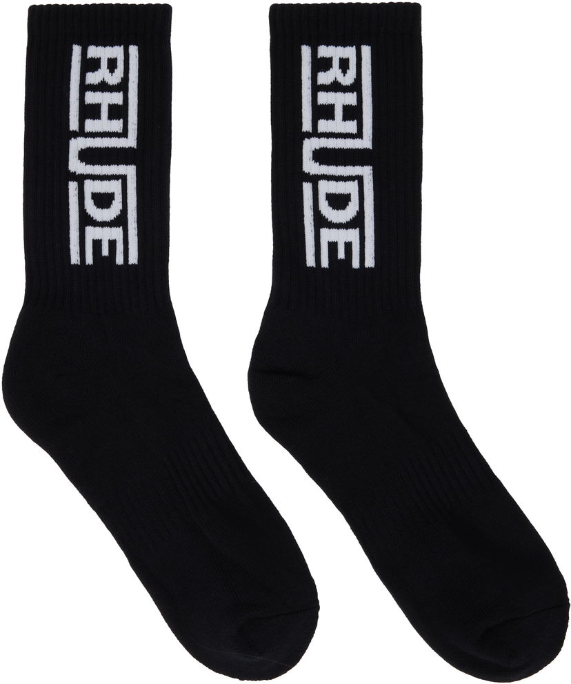 Nogavice Rhude Rhude Champions Logo Socks Črna | RHPS25SO05117