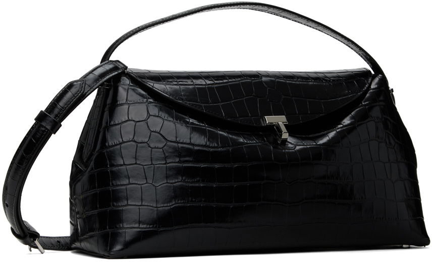 Torbica TOTEME Toteme T-Lock Croco Top Handle Bag Črna | 243-WAL961-LE0076, 1