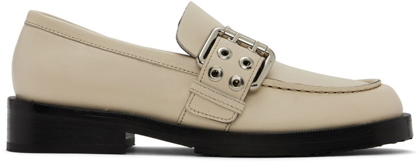 Superge in čevlji BY FAR SSENSE Work Capsule Rafael Buckled Leather Loafers Bež | 23CASOLOLCENAP