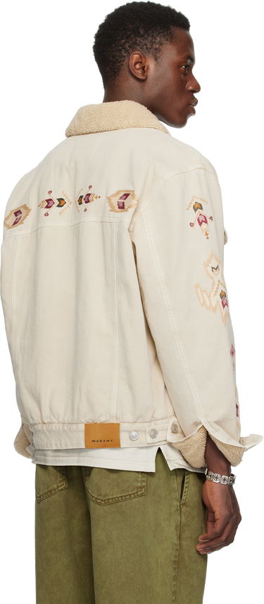 Jakna ISABEL MARANT Isabel Marant Jenson Embroidered Sherpa Denim Jacket Bež | 25PVE0184HA-C1H02H, 2