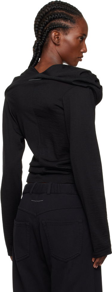 Majica Maison Margiela MM6 Maison Margiela Wool Jersey Cowl Neck Long Sleeve Top Črna | S52NH0031 M20124, 2