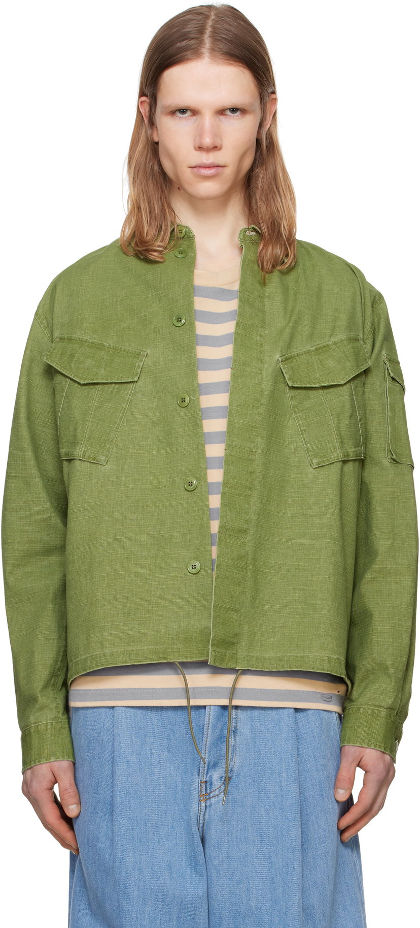 Srajce KENZO Kenzo Paris Pocket Overshirt Zelena | FF55CH5339GD