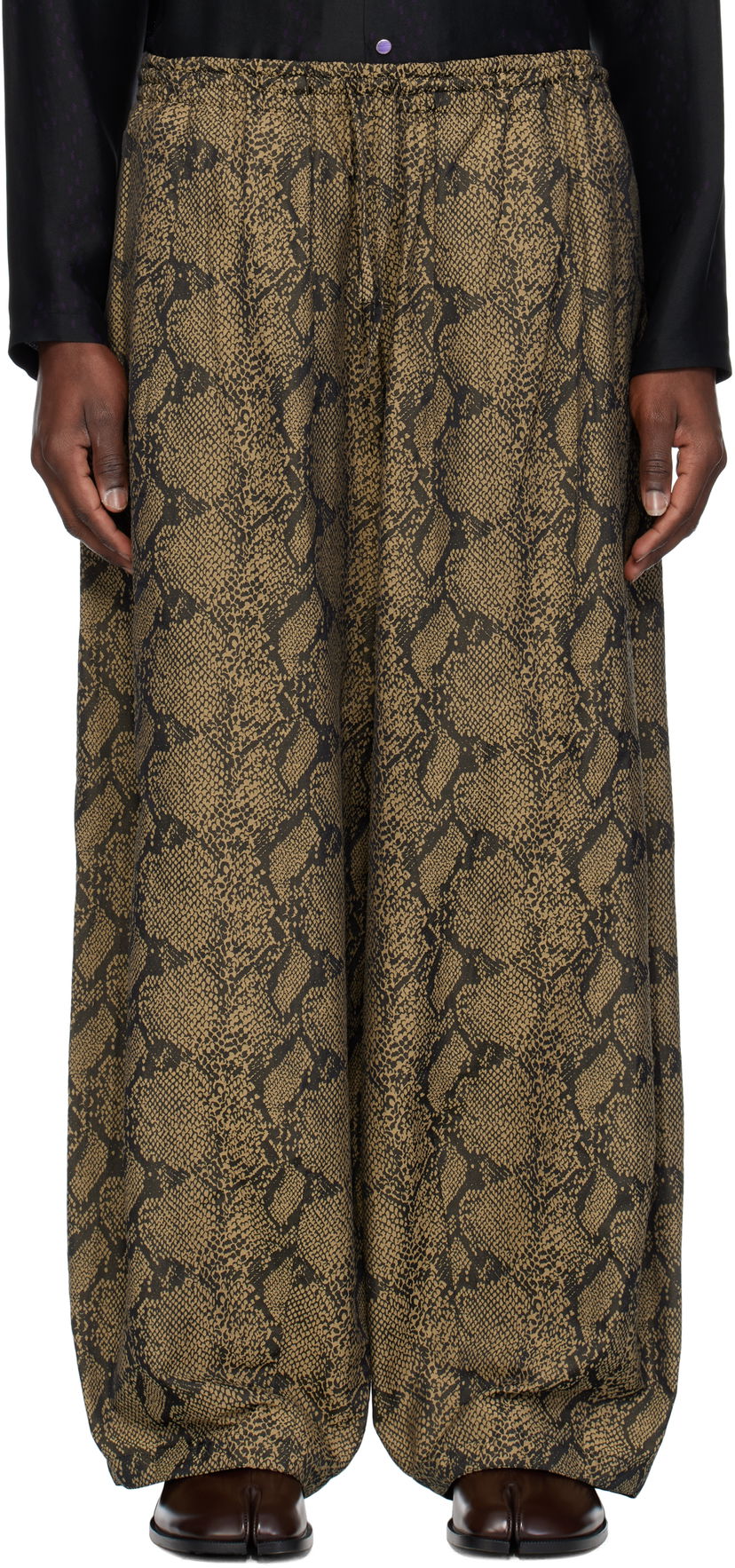 Trenirka Needles NEEDLES H.D. Snake Print Trousers Bež | QV104