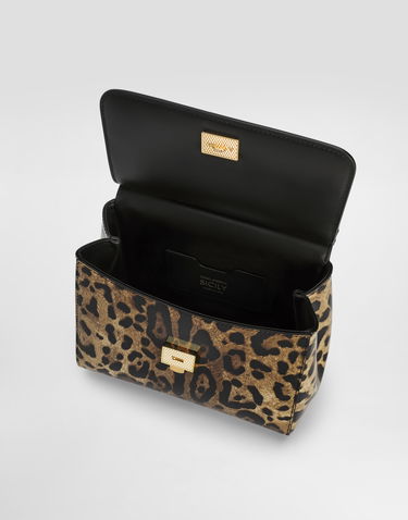 Torbica Dolce & Gabbana Dolce & Gabbana Leopard Print Patent Leather Top Handle Bag Večbarvna | BB6003BM568HA93M, 3