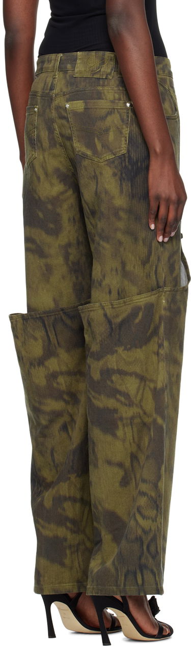 Cargo hlače Blumarine Pattern Denim Trousers Zelena | P422J133A, 2