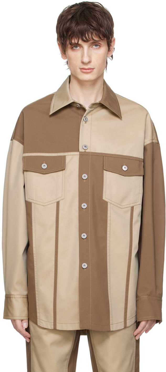Srajce Feng Chen Wang Feng Chen Wang Paneled Jacket Rjava | FMS17JK13