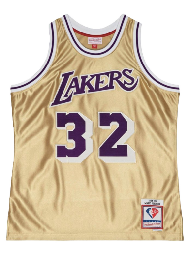 Dres Mitchell & Ness Los Angeles Lakers Magic Johnson 75th Gold Swingman Jersey Kovinski | SMJY4398-LAL84EJHGOLD