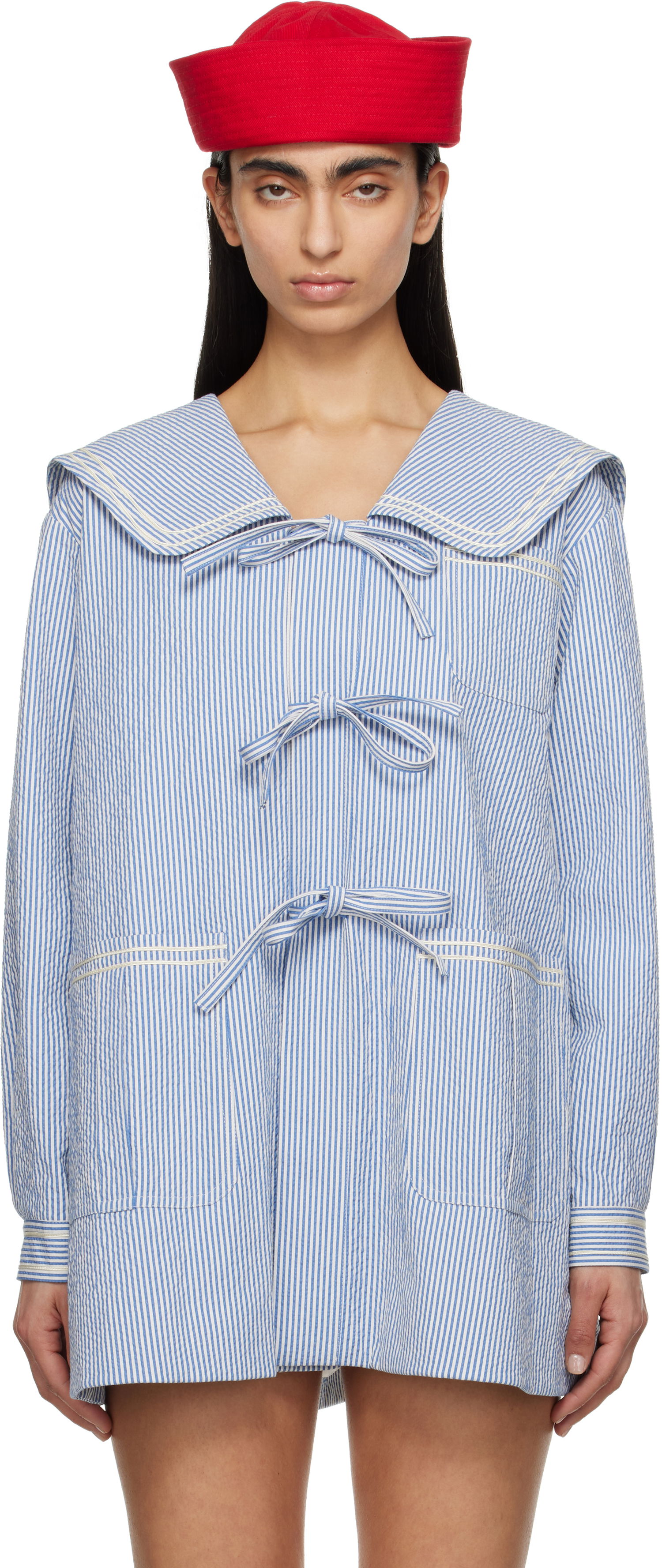 Srajce Bode Bode Club Stripe Sailor Coat Modra | WRS25JA003, 0