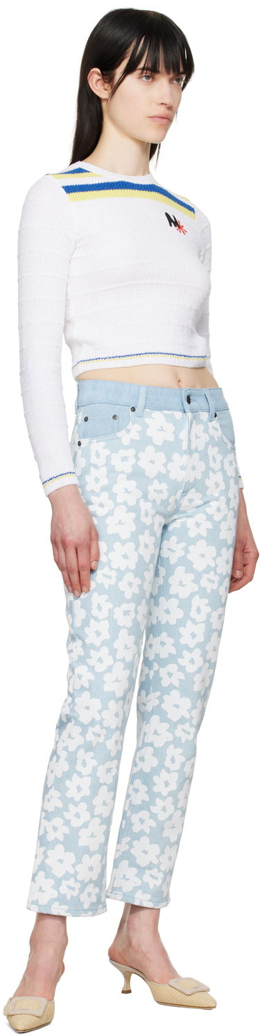 Kavbojke MSGM MSGM Printed Jeans Modra | 3841MDP232 257272, 3