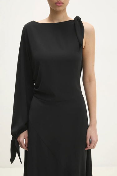 Obleke Samsoe Samsoe Samsoe Samsoe One-Sleeve Maxi Dress Črna | F24400148, 4