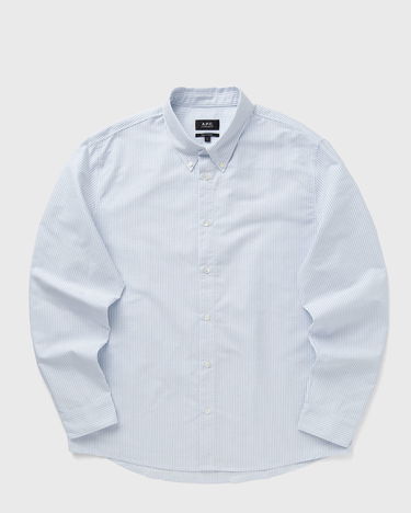 Srajce A.P.C. Greg Log Button Down Stripe Shirt Modra | COGUH-H12499-IAA, 3