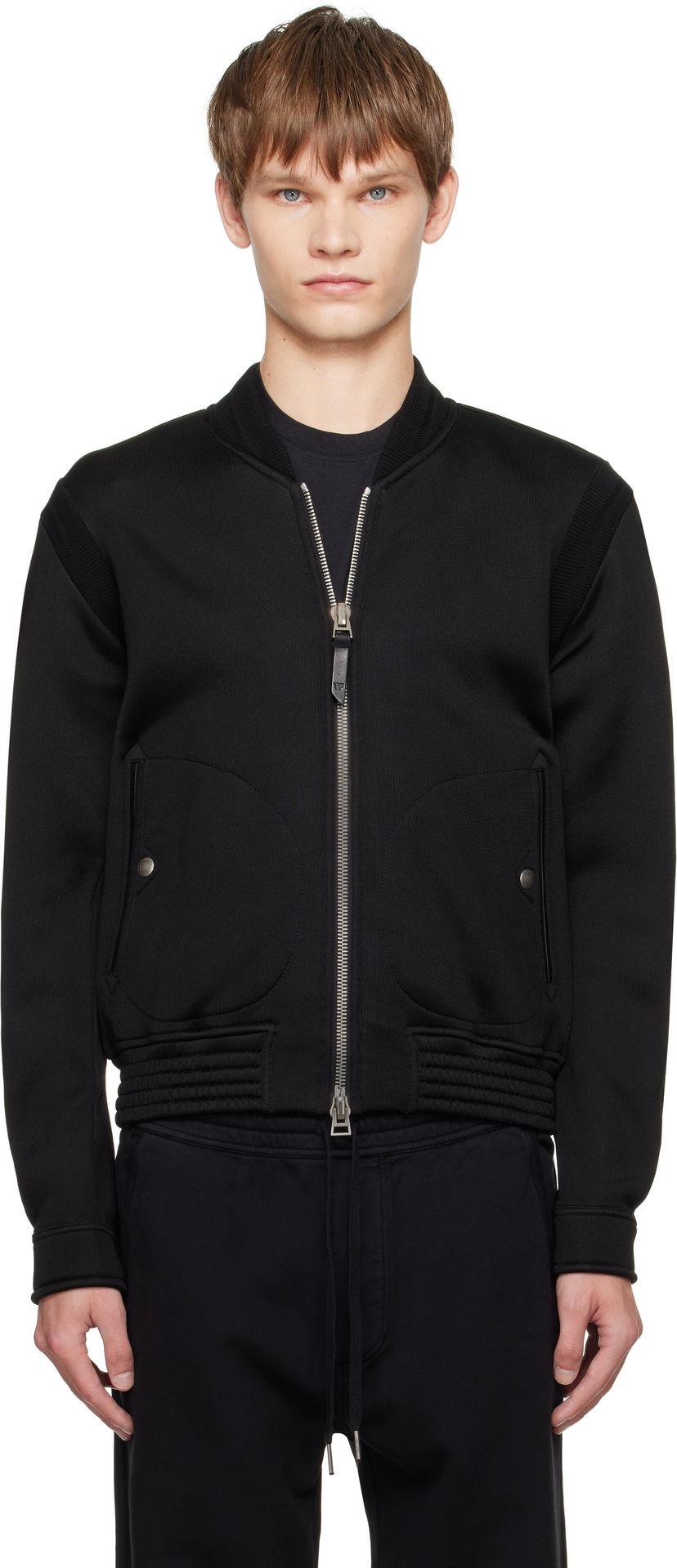 Bomber jakna Tom Ford TOM FORD Cotton Viscose Bomber Jacket Črna | JZL019-JMC081