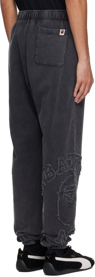 Trenirka BAPE BAPE Washed Effect College Patch Sweatpants Črna | 001PTK801001M, 2