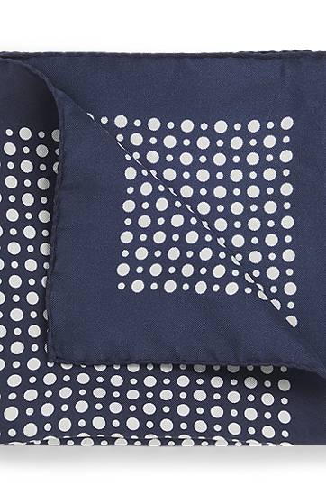 Šala BOSS BECKHAM x BOSS Silk Pocket Square with Dot Print Mornarica | 50549107