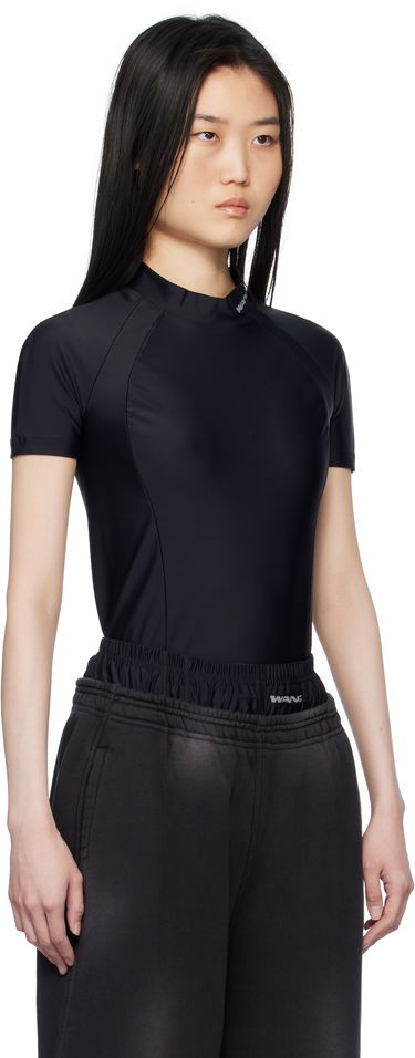 Majica brez rokavov Alexander Wang Alexander Wang.t Logo Detailed Rash Guard Črna | 4CC1251533, 1