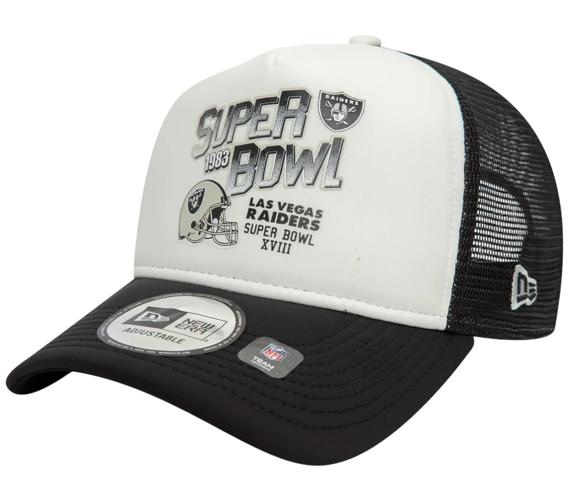 Kapa New Era Las Vegas Raiders Super Bowl XVIII 9FORTY Adjustable Trucker Hat Bela | 60595293-60595293