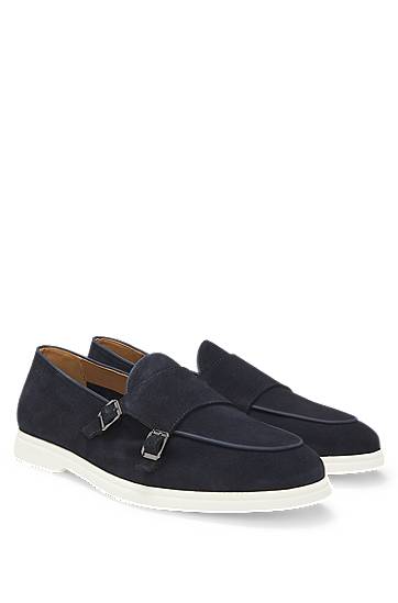 Modni dodatki BOSS Monk Shoe with Contrast Outsole Modra | 50541760