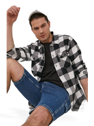 Srajce Dickies New Sacramento Check Shirt Bela | DK0A4XDZ-BLK