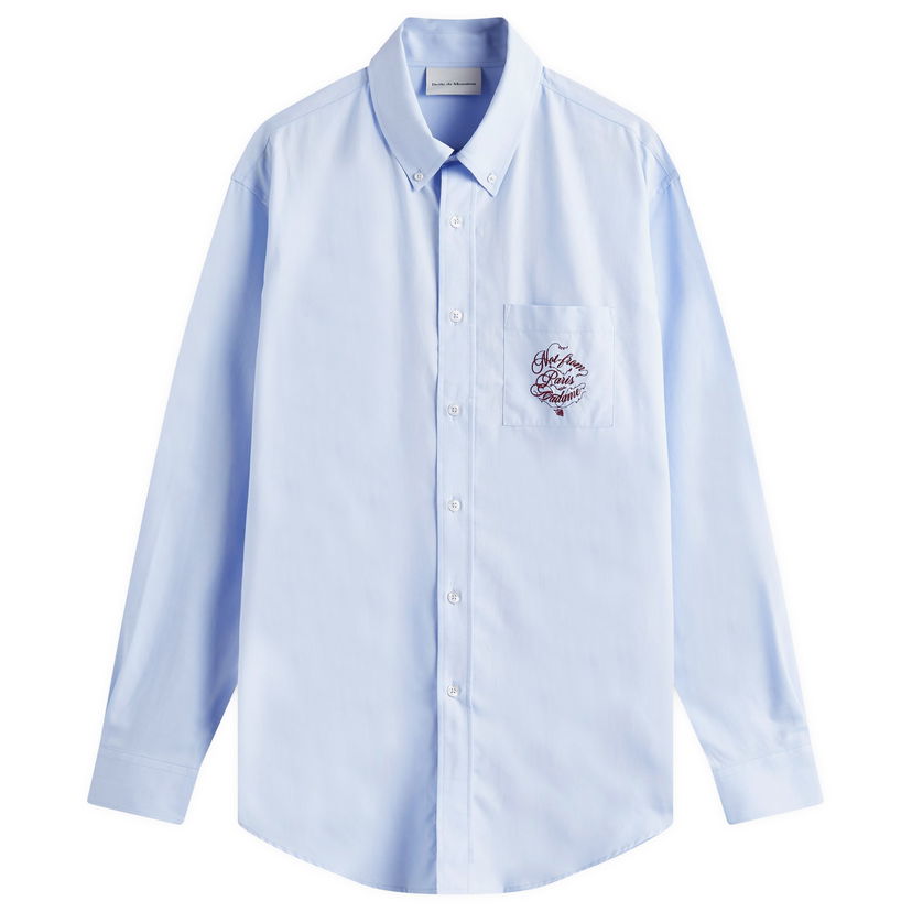 Srajce Drôle de Monsieur Logo Oxford Shirt, Size Large Modra | F-SH199-CO116-LBE