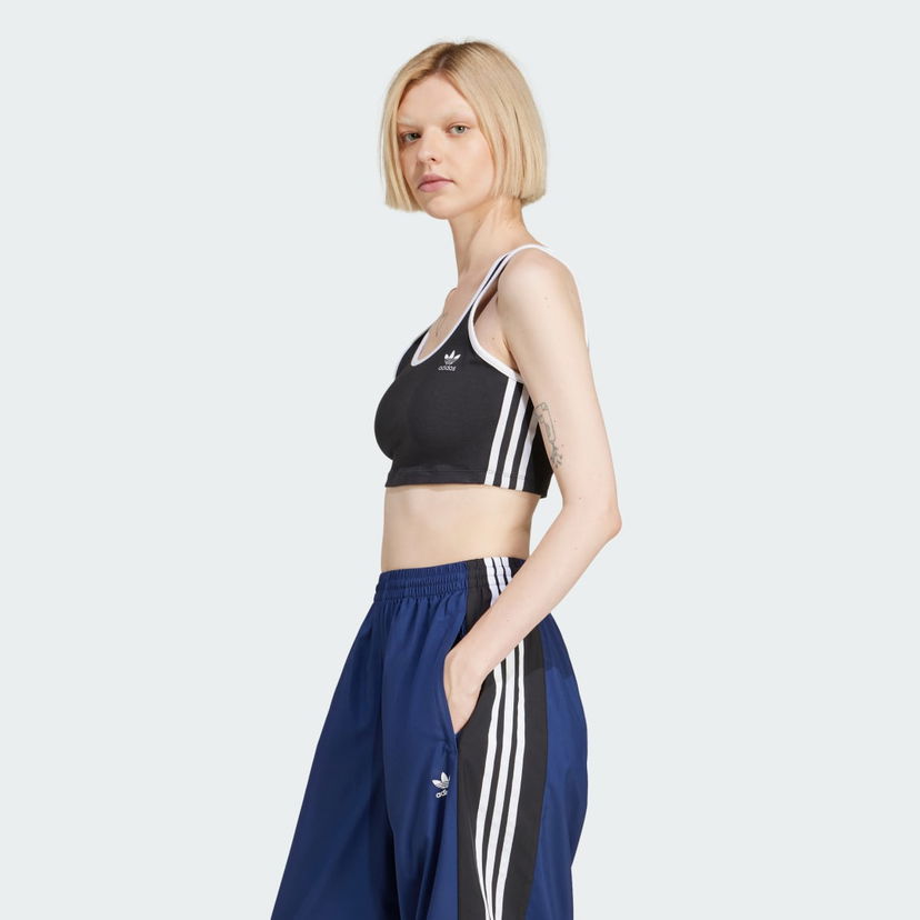 Modrček adidas Performance 3-Stripes Sports Bra Črna | JD4612