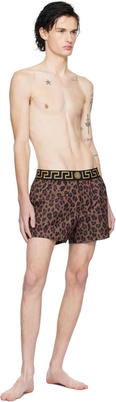 Kopalke Versace Leopard Print Swim Shorts Rjava | ABU01022_1A12573, 3