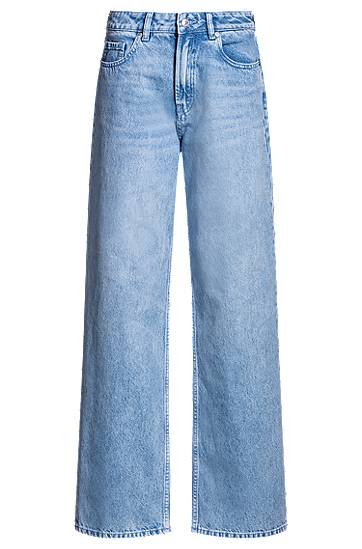 Kavbojke BOSS Straight-Fit Rigid Denim Jeans Modra | 50539756