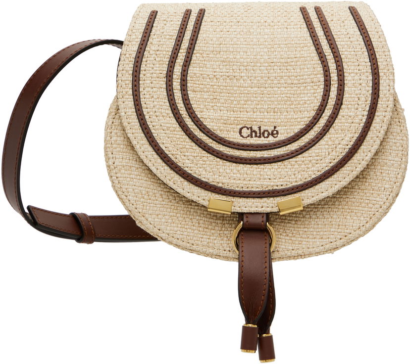 Torba za čez ramo CHLOÉ Chloé Small Marcie Saddle Bag Bež | CH25US680P19