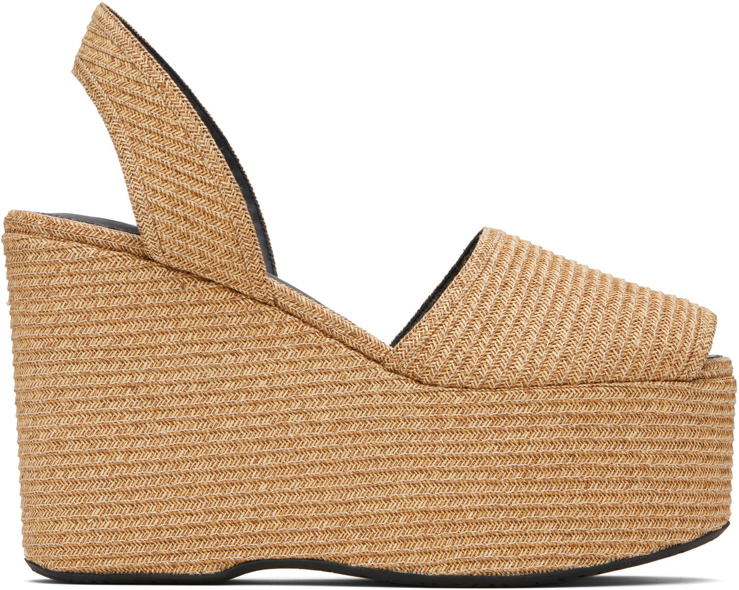 Superge in čevlji Alaïa ALAÏA Wedge Paper Straw Heeled Sandals Bež | AA3S129TK054, 0