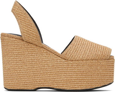 Superge in čevlji Alaïa ALAÏA Wedge Paper Straw Heeled Sandals Bež | AA3S129TK054, 0
