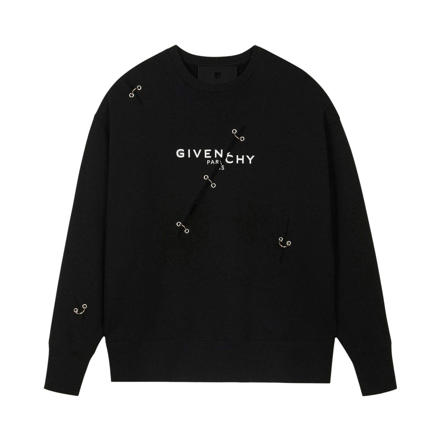 Pleteni pulover Givenchy Oversized Crewneck Črna | BMJ0B83Y69 001, 1
