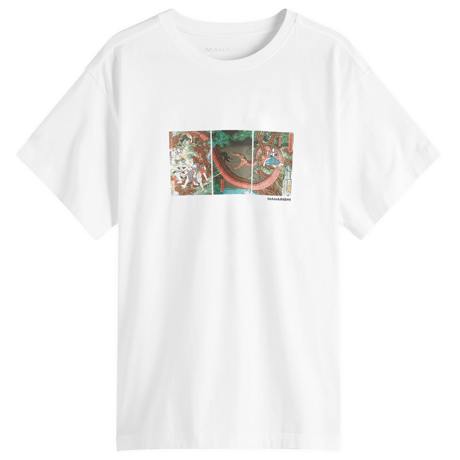 Majica Maharishi Maharishi Snake Triptych Graphic Tee, Size L Bela | 1540-WHT, 1