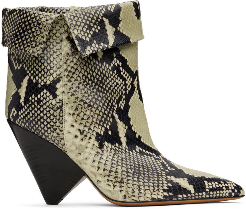 Superge in čevlji ISABEL MARANT Isabel Marant Lulya Snakeskin Ankle Boots Zelena | 23HBO0072FA-A4A22S, 0