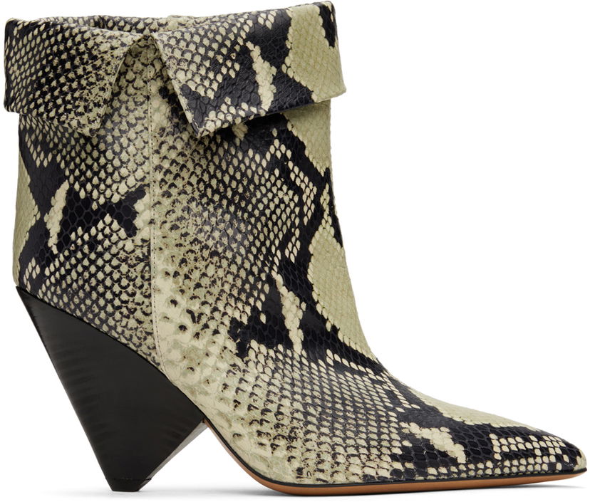 Superge in čevlji ISABEL MARANT Isabel Marant Lulya Snakeskin Ankle Boots Zelena | 23HBO0072FA-A4A22S