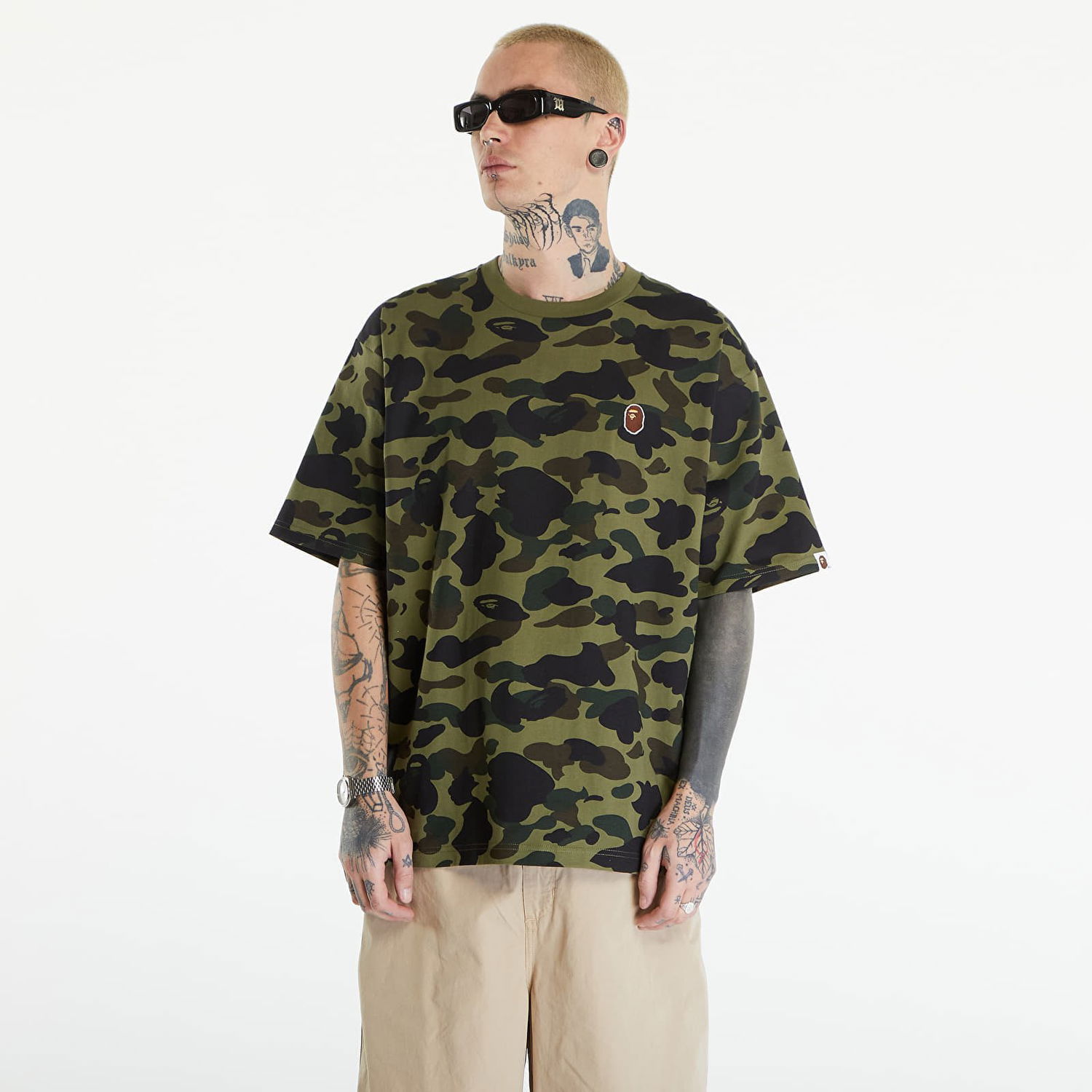 Majica BAPE A BATHING APE 1St Camo One Point Tee リラックス Green Zelena | 001CSK301006M GRN, 0