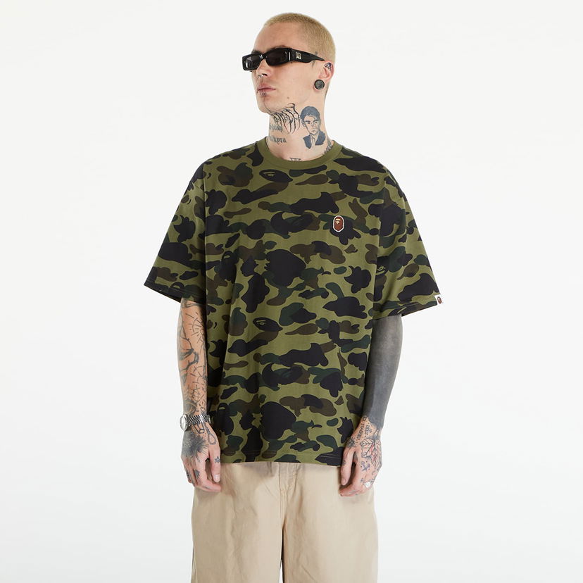 Majica BAPE A BATHING APE 1St Camo One Point Tee リラックス Green Zelena | 001CSK301006M GRN
