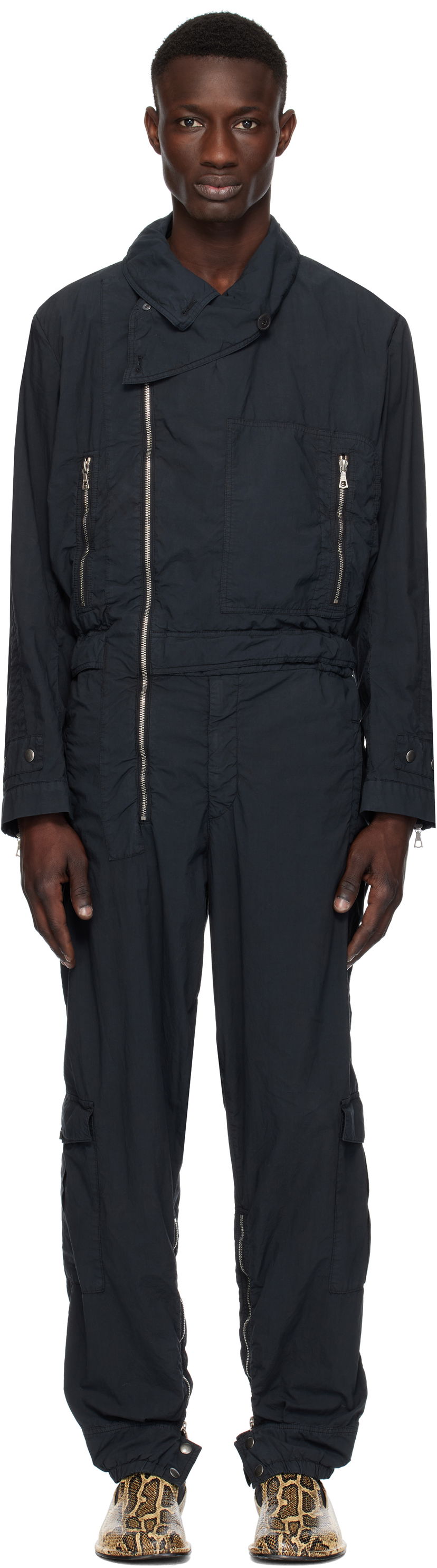Kombinezon Dries Van Noten Dries Van Noten Overdyed Jumpsuit Črna | 251-020957-1148