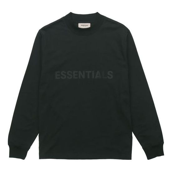 Majica Fear of God Essentials Logo Long Sleeve Tee Črna | FOG-FW20-244