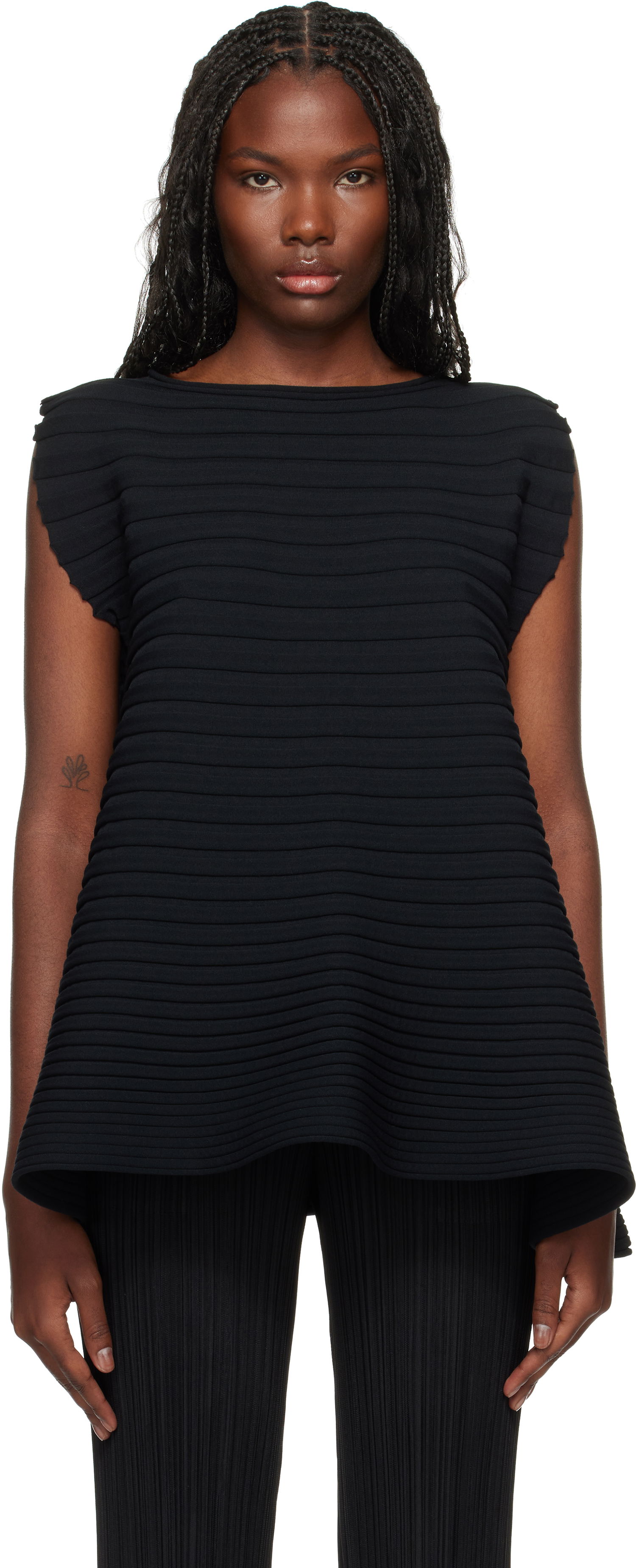 Majica Pleats Please Issey Miyake Knit Top Črna | PP48KK791, 0